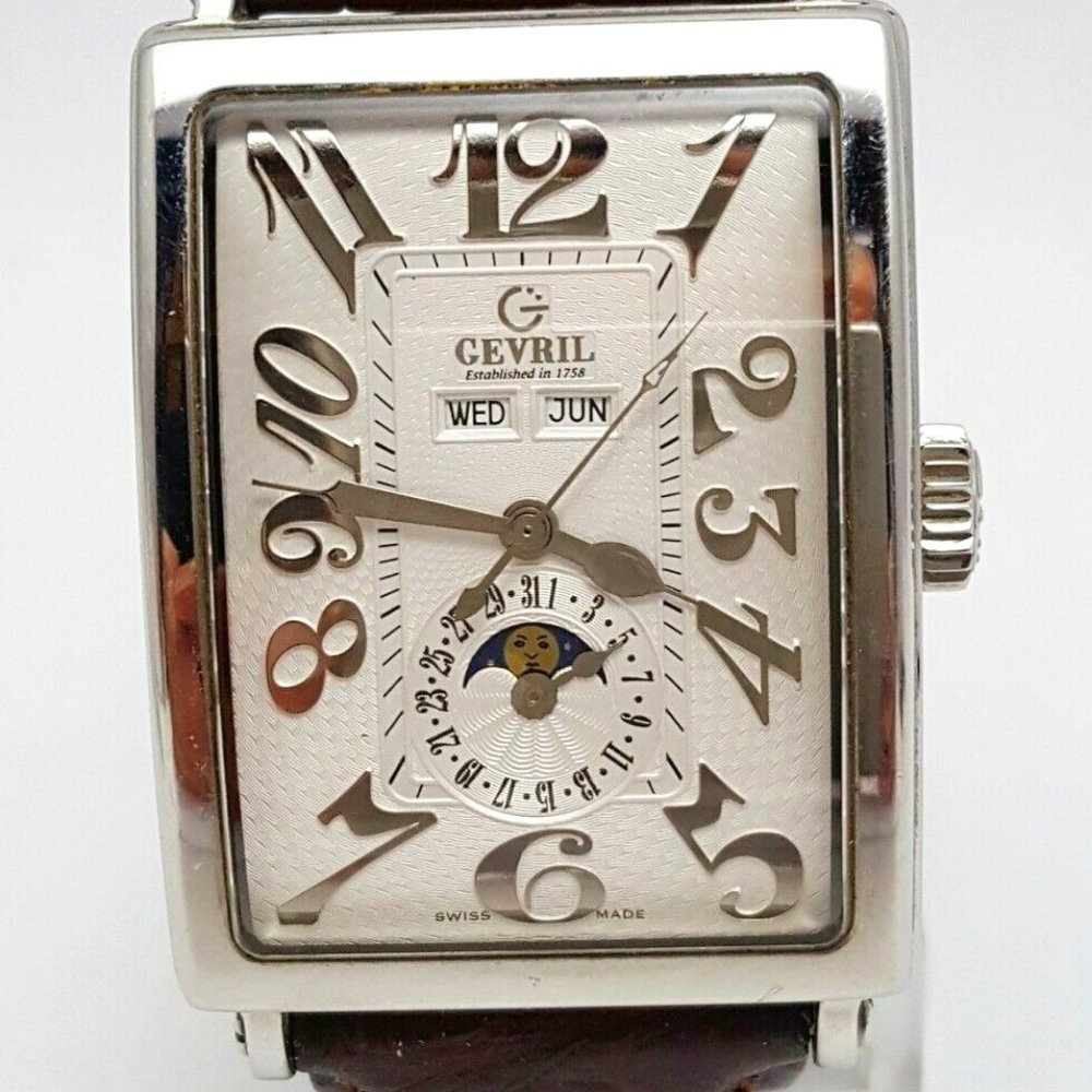 Gevril Avenue of Americas Limited Edition Automatic Swiss Leatherband Wristwatch